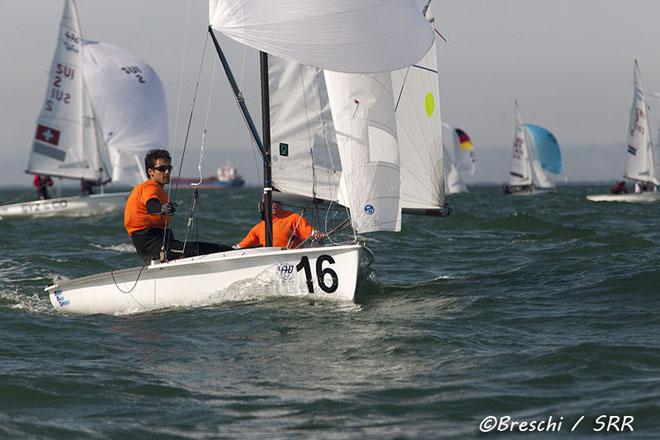 Pierre Quiroga and Clement Pequin (FRA) - 470 Junior Worlds 2013 and Masters Cup ©  Breschi / SRR